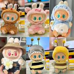 15cm/17cm Labubu I II Dolls Clothes Cute Shark And Deer Set Sitting Party Accessories Clothing Plush Doll'S Clothes