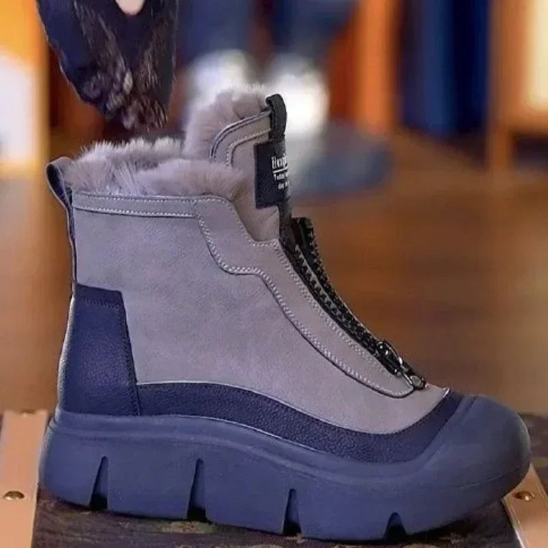 Women's Thick-Soled Snow Boots – Warm Plush, Non-Slip Platform Ankle Boots