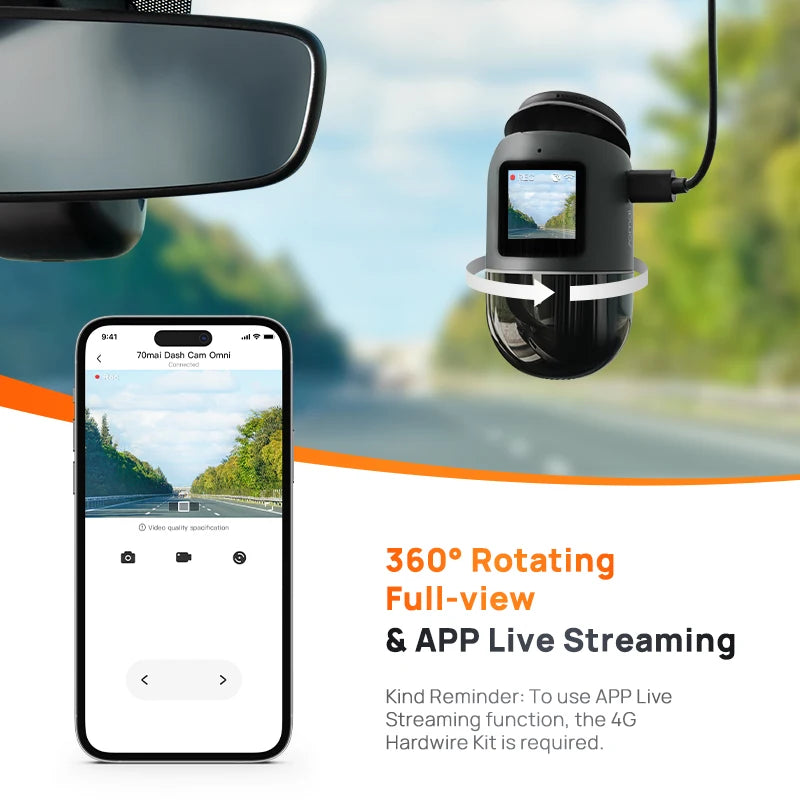 360° Dash Cam with AI, Parking Surveillance, & 4G Connectivity - MOLUCKS