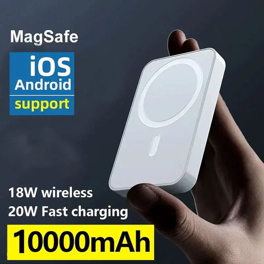 10000mAh Portable Wireless Charger Macsafe Auxiliary Spare External Magnetic Battery PackPowerBank For iphone and Samsung Xiaomi