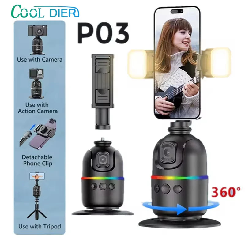 COOL DIER AI Smart Gimbal: 360° Auto Face Tracking Stabilizer - MOLUCKS