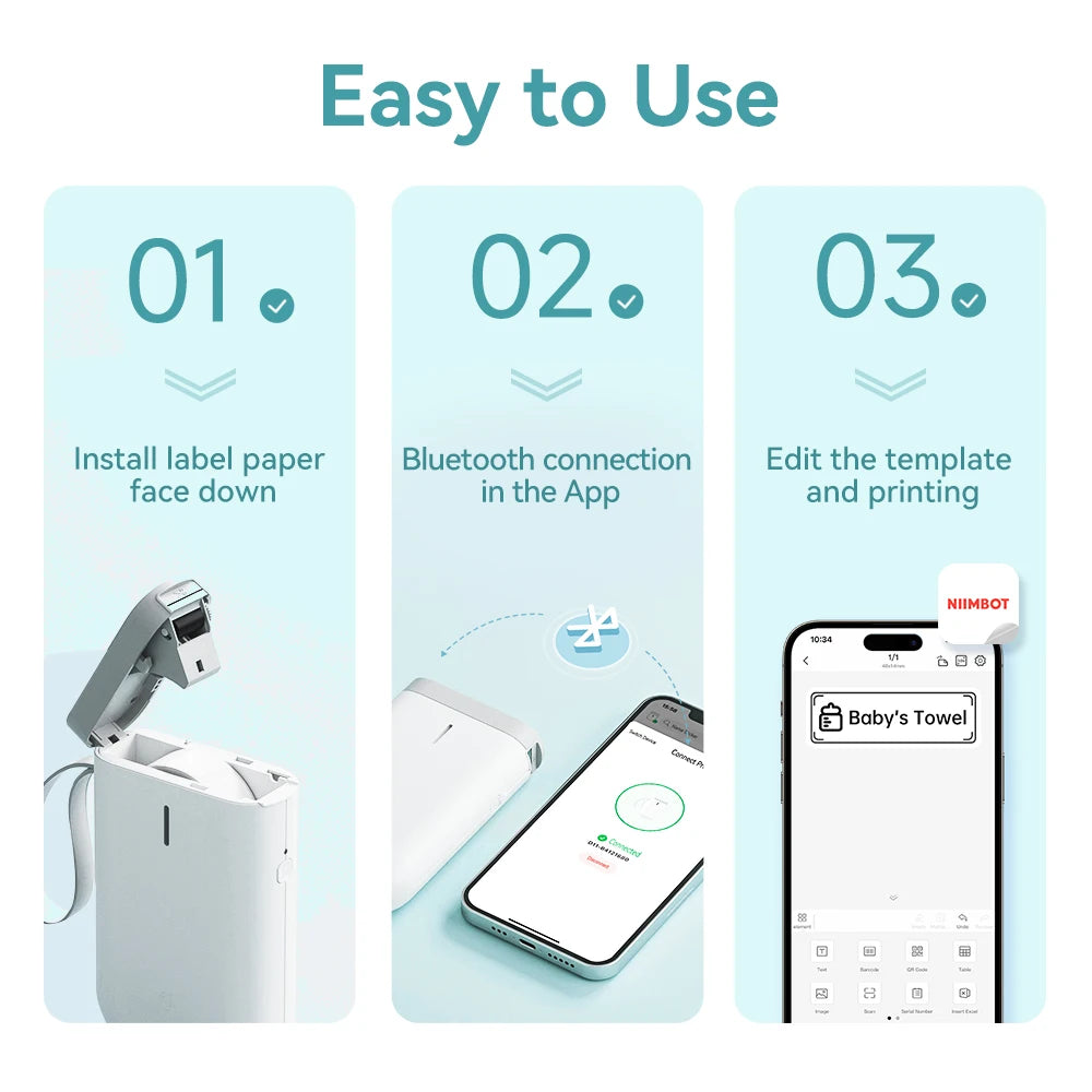 Portable Wireless Mini Label Printer with USB Charging - MOLUCKS