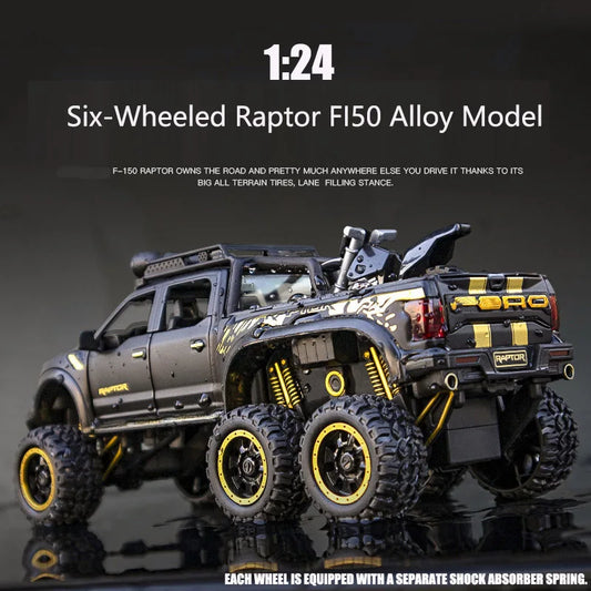 1:24 Scale Technical RAPTOR Alloy Car Model Diecast Car Off-road Vehicle Toys For Boys Birthday Gift Kids Toys Car Collection