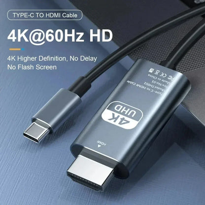 4k Type C To HDMI-compatible 60Hz USB C Adapter Cable Type C To HD Cable