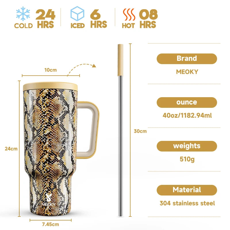 "Meoky 40oz Tumbler: Stylish, Insulated & Perfect Gift!" - MOLUCKS