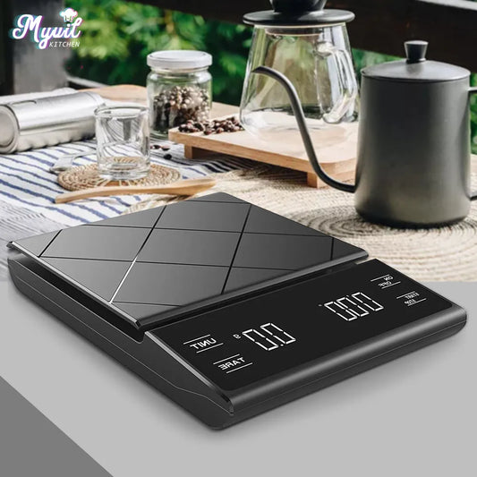 Drip Coffee Scale with Timer 3kg/0.1g High Precision Pour Over Drip Espresso Scale with Back-Lit LCD Display