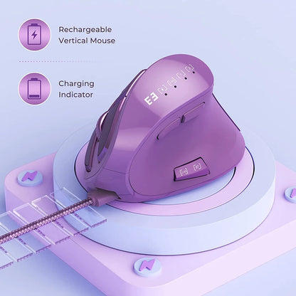 Ergonomic Bluetooth Vertical Mouse – Wireless, Rechargeable, Optical Design for Multi-Purpose Use, Compatible with Apple Computers"