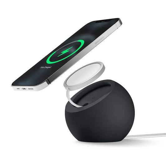 Desk Ball Shape Magnetic Silicone Charging Holder for Magsafe Apple IPhone 12 Pro Mac Safe Wireless Charger Dock Station Stand - Molucks