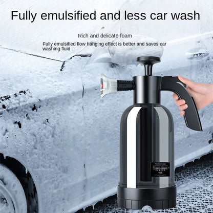 2L Hand Pump Foam Sprayer with 3 Types of Nozzle Hand Pneumatic Foam Cannon Snow Foam Car Wash Spray Bottle Car Window Cleaning