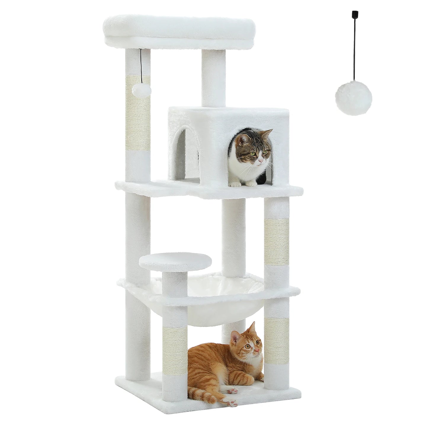 Cat Tree for Indoor Cats - 5-Level Heavy-Duty Cat Tower with Metal Frame, Large Hammock & Big Top Perch | Multi-Level Cat Condo for Large Cats | Durable Climbing Furniture for Play, Rest, Scratching