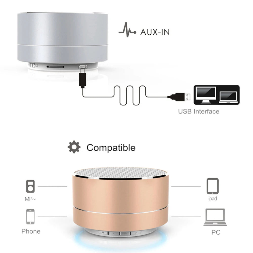 Portable Wireless Bluetooth Speaker with LED Lights and Subwoofer - MOLUCKS