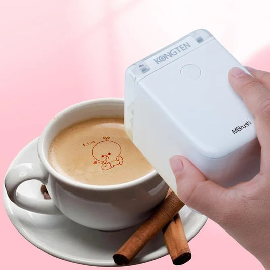 Mini Handheld Mbrush Food Printer Portable Inkjet Pen Print Custom DIY Coffee Printing Food Printer with Edible Food Ink - Molucks
