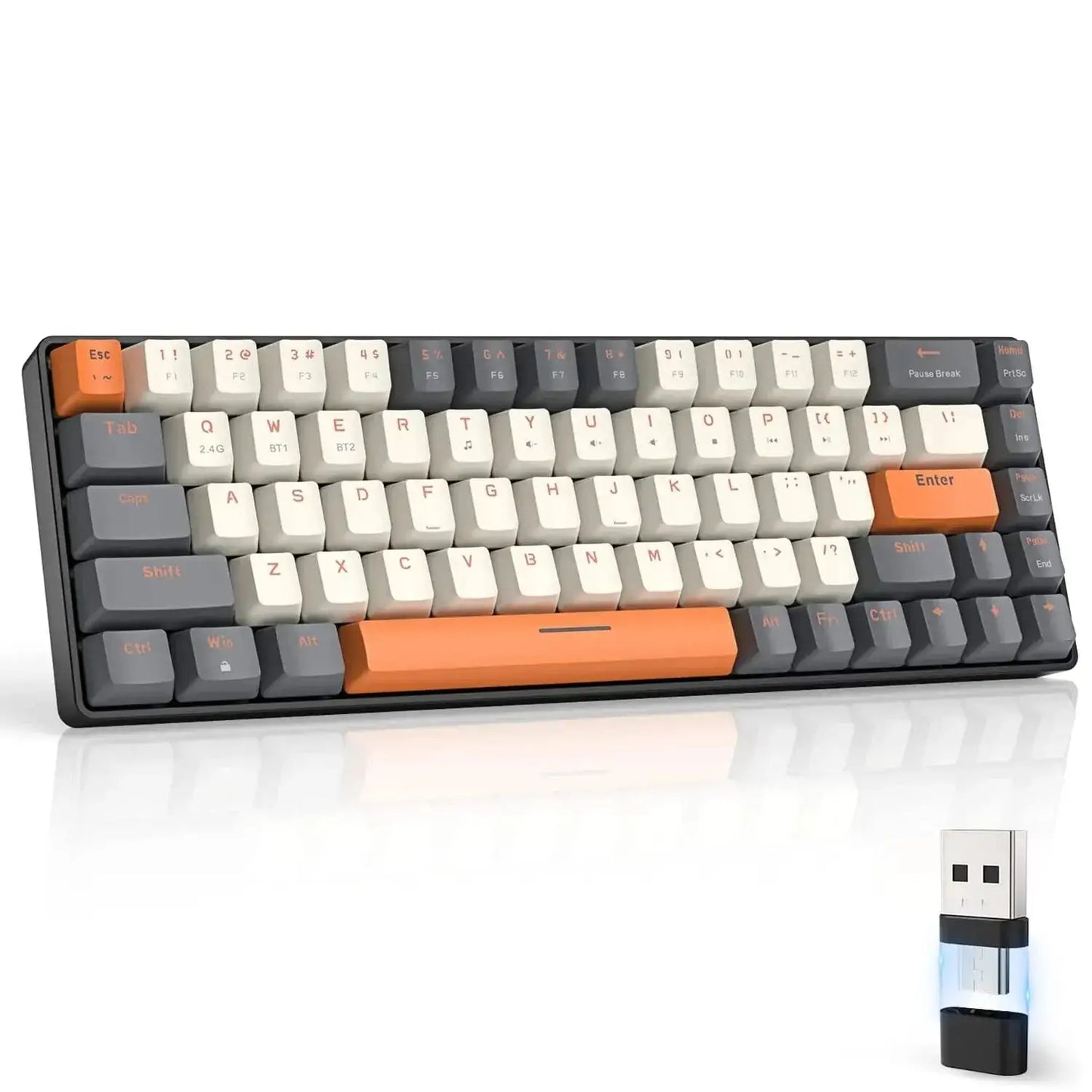 Mechanical Keyboard Hot-Swappable Mini 68-Key Red Switch