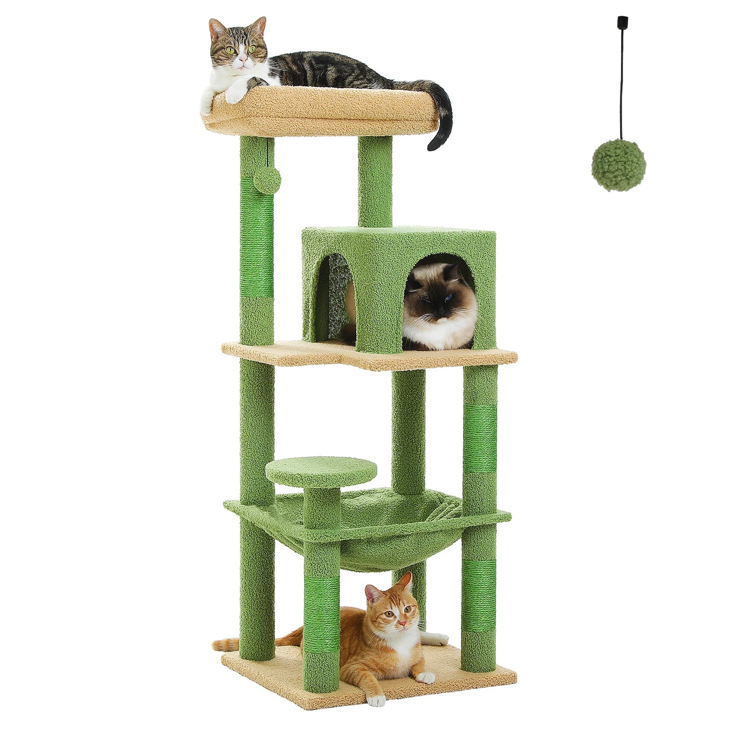 Cat Tree for Indoor Cats - 5-Level Heavy-Duty Cat Tower with Metal Frame, Large Hammock & Big Top Perch | Multi-Level Cat Condo for Large Cats | Durable Climbing Furniture for Play, Rest, Scratching