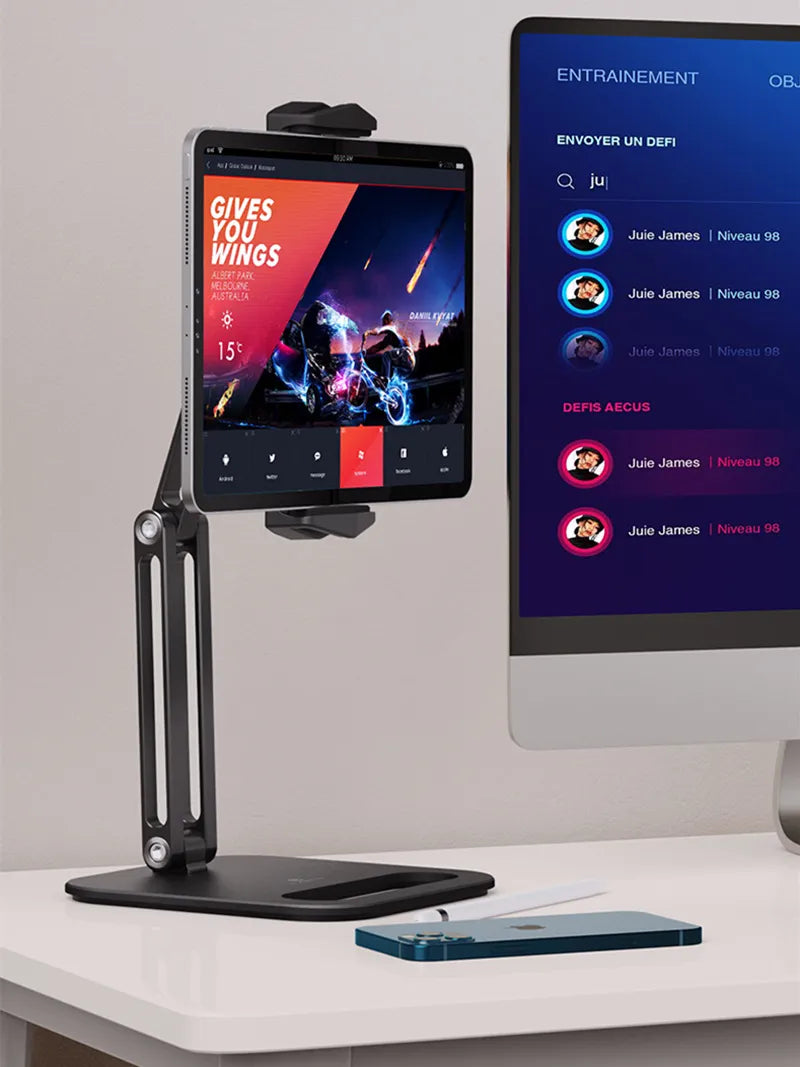 360° Rotatable Tablet & Phone Stand with Rear View Camera - MOLUCKS